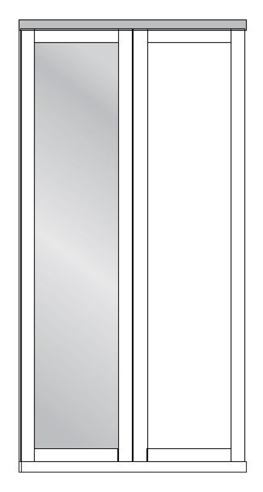 Product photograph of Wiemann Suffolk White 2 Door Wardrobe With 1 Lhf Mirror - W 100cm from Choice Furniture Superstore.